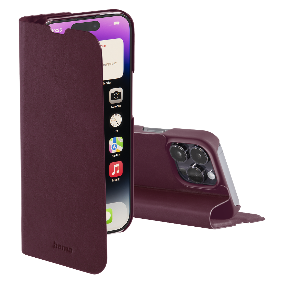 "Guard Pro" Booklet for Apple iPhone 14 Pro Max, Burgundy Hama