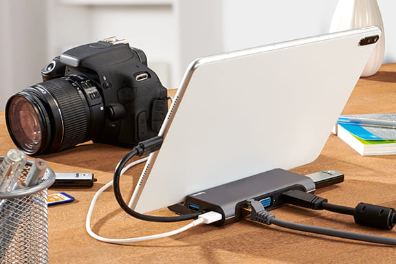 Data transfer from camera to tablet via Hama USB-C hub "Connect2Mobile