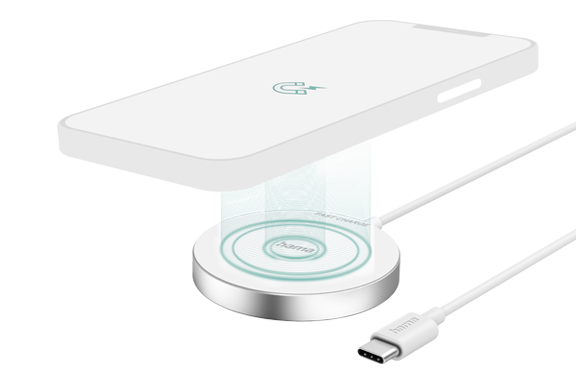 Illustration of the product's magnetic charging technology.