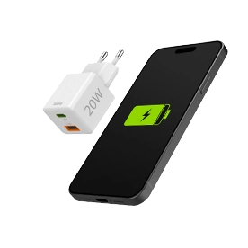 Hama Fast Charger, 1x USB-C PD, 1x USB-A QC, Mini-Charger, 20 W