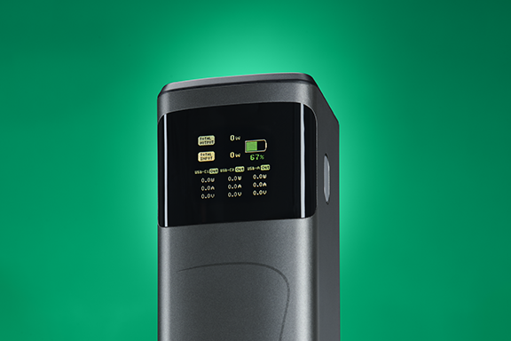 Power station with accurate battery indicator, 24,000 mAh capacity and certified cells.