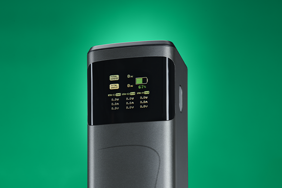 Power station with accurate battery indicator, 24,000 mAh capacity and certified cells.