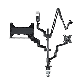 Hama monitor holder for streaming setup, 4 arms, height-adjustable, swivelling