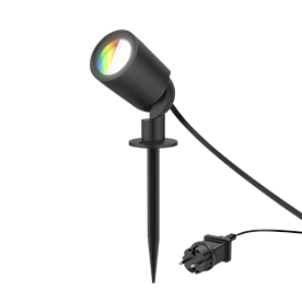 The garden spotlight with ground spike for white and coloured light.